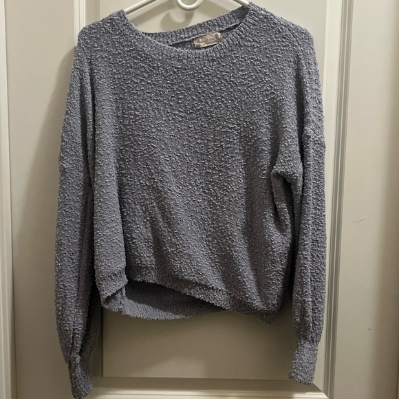 Altar’d State Womens Light Blue Textured Cropped Pullover Sweater Sm/Md - Picture 1 of 3